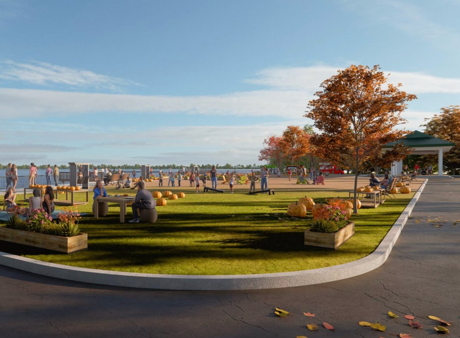 Fall rendering of the waterfront park